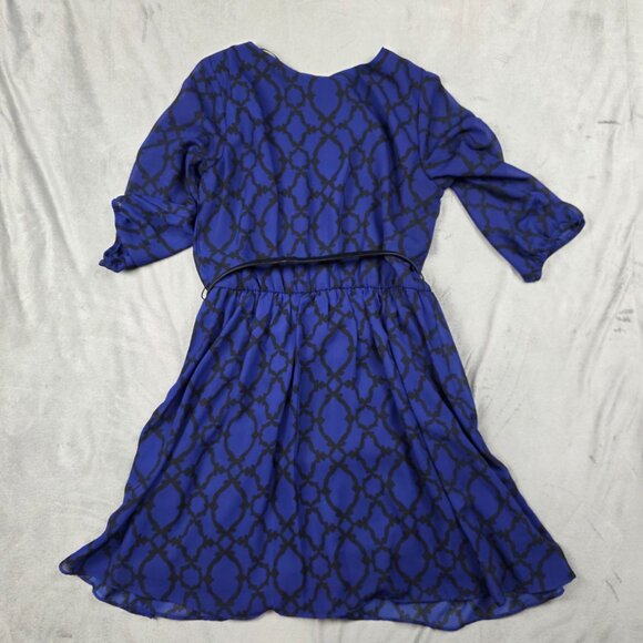 IZ Byer Dress Size M Medium Dark blue and black 3/4 Sleeve lined Dress - Picture 1 of 8